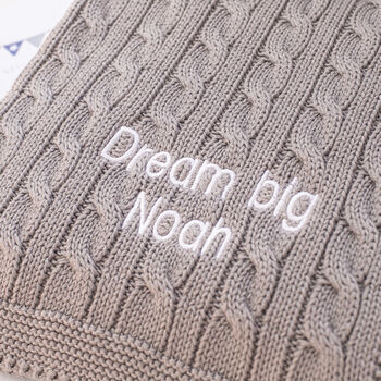 Unisex Luxury Cable Knitted Baby Blanket, 10 of 10