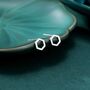 Sterling Silver Open Hexagon Stud Earrings, thumbnail 1 of 12