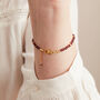 Red Garnet Gold And Silver Beaded Bracelet, thumbnail 3 of 11