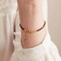 Red Garnet Gold And Silver Beaded Bracelet, thumbnail 4 of 11