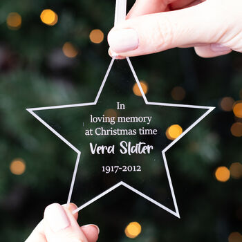 Personalised Christmas Star Memorial Bauble, 4 of 4