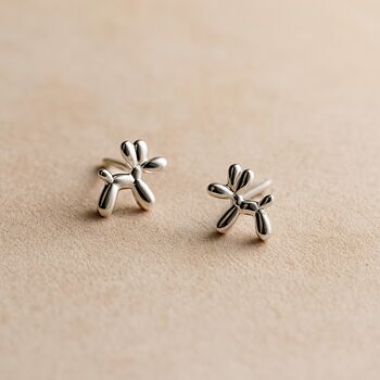 Sterling Silver Balloon Dog Stud Earrings, 2 of 10