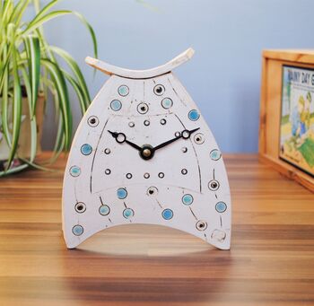 Personalised Clock With Blue Dots, 2 of 6
