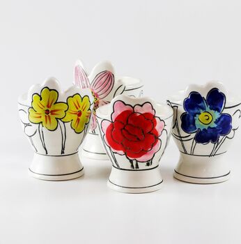 Molly Hatch Set Of Four Floral Egg Cups, 2 of 2
