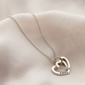 Personalised Baby Names Hearts Necklace, 2 of 7