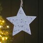 Silver Stars Wooden Star Hanging Christmas Decoration, thumbnail 2 of 2