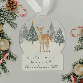 Personalised A Winter's Night Acrylic Snowglobe Hanging Decoration Gift Boxed, 2 of 4