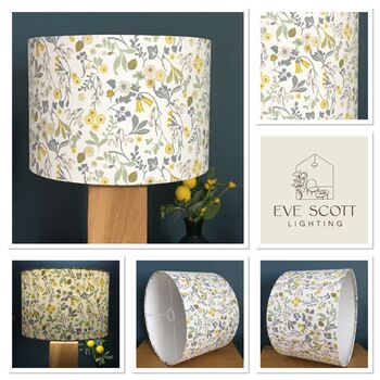 Ashbee Chartreuse Floral Drum Lampshade, 9 of 9