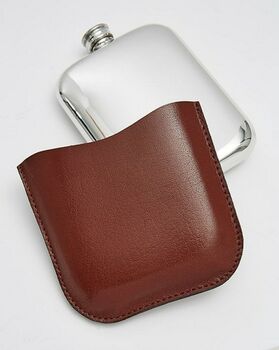 Personalised Hip Flask And Leather Pouch, 3 of 9