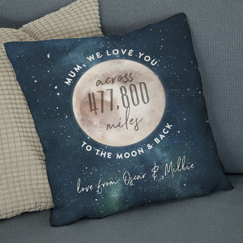 Love You Across The Miles To The Moon And Back Cushion, 8 of 10