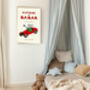 Babar The Elephant Red Car Nursery Print, thumbnail 3 of 3