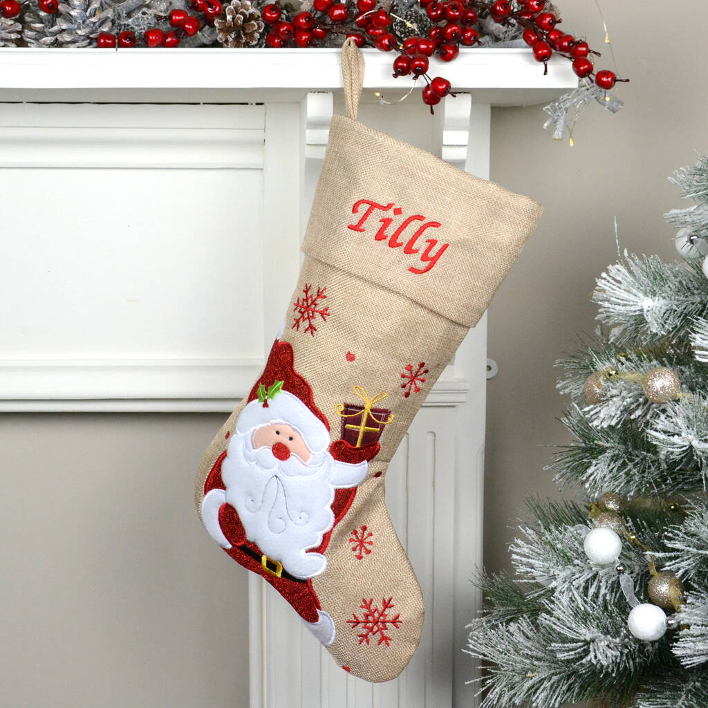Personalised Hessian Christmas Stocking By KEEDD | notonthehighstreet.com