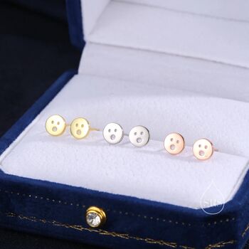 Surprise Face Stud Earrings In Sterling Silver, 6 of 10