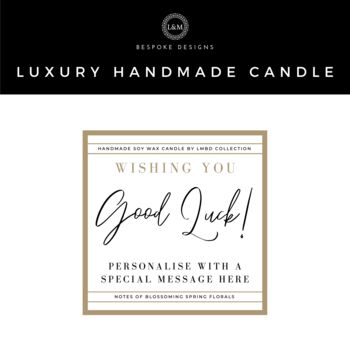 Good Luck Gift Personalised Good Luck Candle, 5 of 7