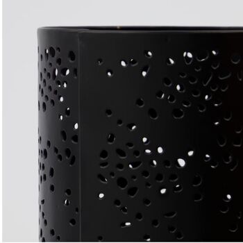 Rando Punched Black Iron Tealight Holder, 5 of 5