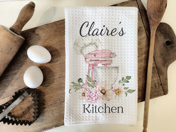 Personalised Apron, Watercolor Pink Mixer Baking Gift, 5 of 5