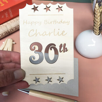 Personalised 30th Birthday Wooden Card, 7 of 8