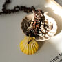 Brown Stone Chip Necklace With Natural Scallop Shell Pendant, thumbnail 1 of 4
