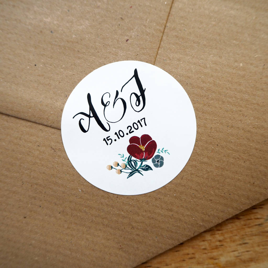 Personalised Envelope Stickers By Tigerlily Paper Goods