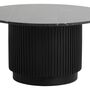 Black Marble Round Low Coffee Table Side Table, thumbnail 6 of 9