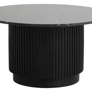 Black Marble Round Low Coffee Table Side Table, 6 of 9