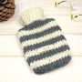 Personalised Stripe Mini Hot Water Bottle And Cover, thumbnail 3 of 7