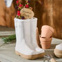 Personalised White Welly Boots Planter, thumbnail 1 of 7