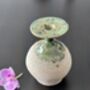 Handmade Porcelain Vase Textured White Lava Body With Glossy Green Glazed Neck, thumbnail 3 of 4