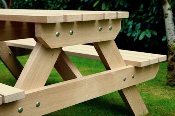 Handmade Wooden Picnic Benches, 4 of 5
