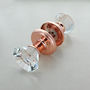 Rose Gold Copper Diamond Glass Mortice Door Knobs, thumbnail 3 of 4