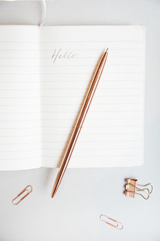 Pair Of Letter Writing Pens Gold And Rose Gold, 4 of 5
