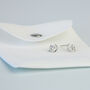 Sterling Silver Cat And Crescent Moon Crystal Stud Earrings, thumbnail 4 of 5