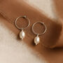 Freshwater Pearl Hoop Earrings ‘Olivia’ – Gold Or Silver Minimalist Bridal Earrings, thumbnail 3 of 9