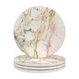 Set Of Four Pink Marbled Ceramic Coasters, thumbnail 3 of 6