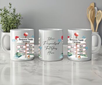 Personalised Family North Pole Five Names Christmas Mug, 2 of 2