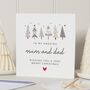 Personalised Cute Christmas Card For Mum And Dad, thumbnail 1 of 7