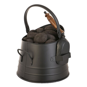 Personalised Black Coal Bucket With Shovel, 2 of 10
