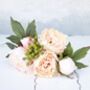 Peony And Green Berry Artificial Garden Bouquet, thumbnail 1 of 5