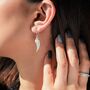 Angel Wing Sterling Silver Pearl Drop Earrings, thumbnail 1 of 7
