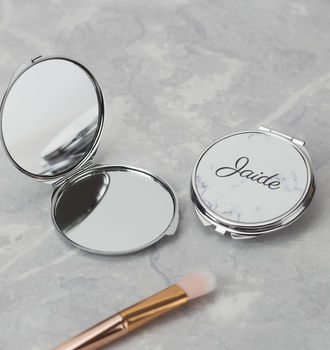 Personalised Marble Compact Mirror, 3 of 4