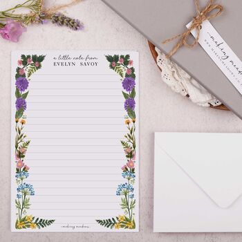 A5 Personalised Letter Writing Paper Meadow Flowers, 3 of 4