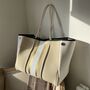 Personalised Gold Stripe Neoprene Tote Bag And Pouch, thumbnail 2 of 2