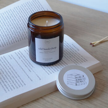 Book Lovers Gift, Bookshop Candle Gift With Matches, 2 of 11