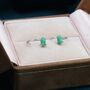 Mint Green Opal Marquise Huggie Hoop Earrings, thumbnail 1 of 12
