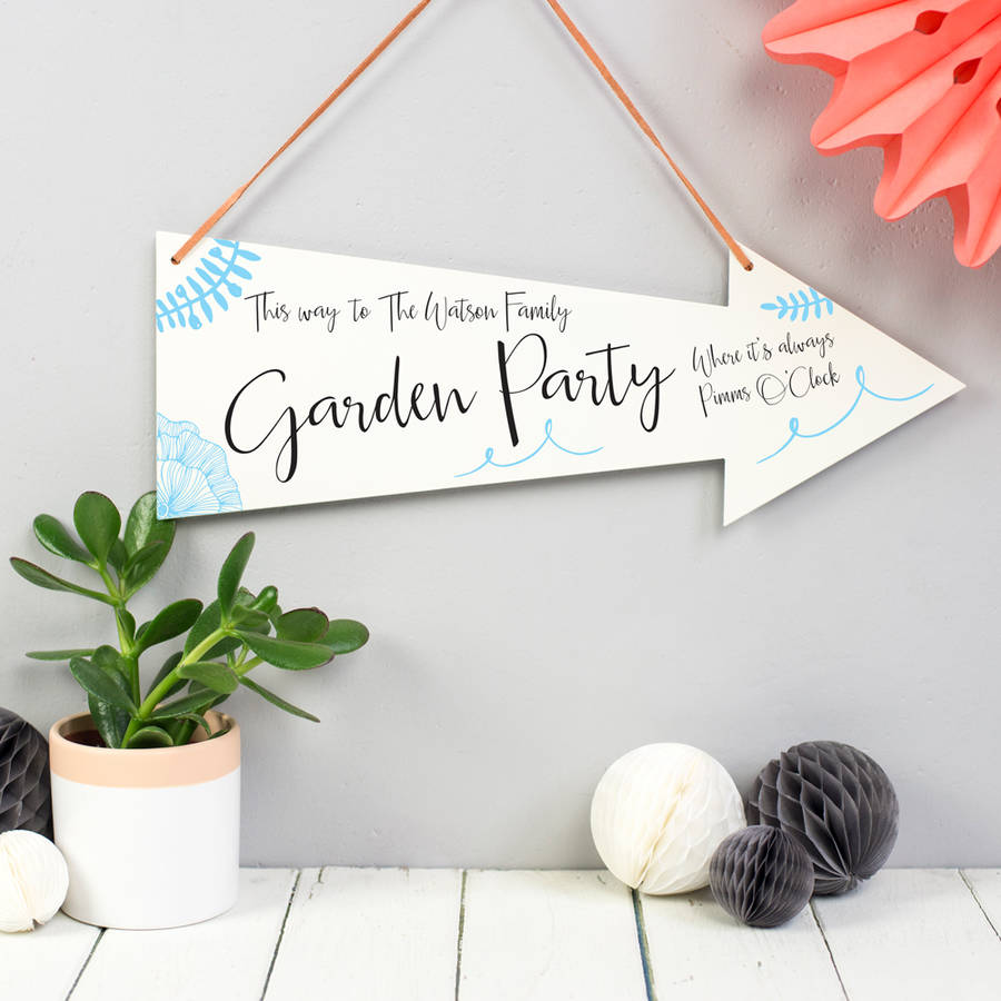 Personalised Calligraphy Metal Garden Arrow Sign By Delightful Living