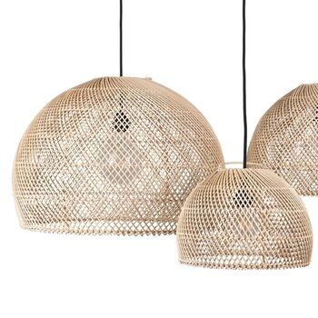 Large Dome Rattan Lampshade, 3 of 6