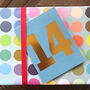 Mini Gold Foiled Number Fourteen Card, thumbnail 1 of 5