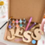 Personalised Girl's Bunting Name Letterbox Craft Kit, thumbnail 4 of 4