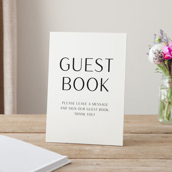 Simple Elegance Personalised Date Wedding Guest Book, 3 of 3