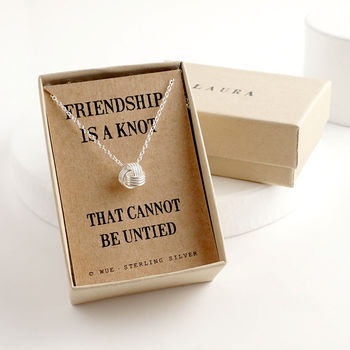 Friendship Knot Sterling Silver Necklace, 7 of 12